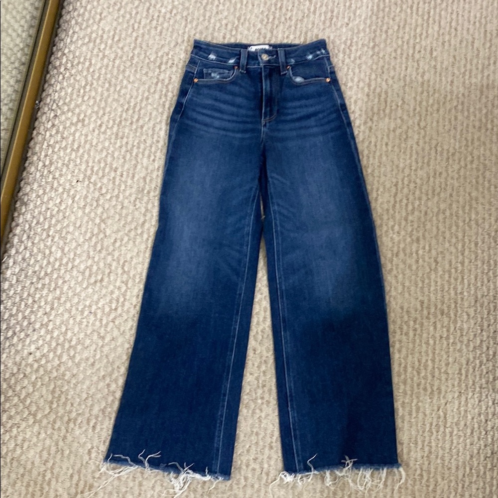 PAIGE Anessa Dark Blue Wide-Leg Jeans